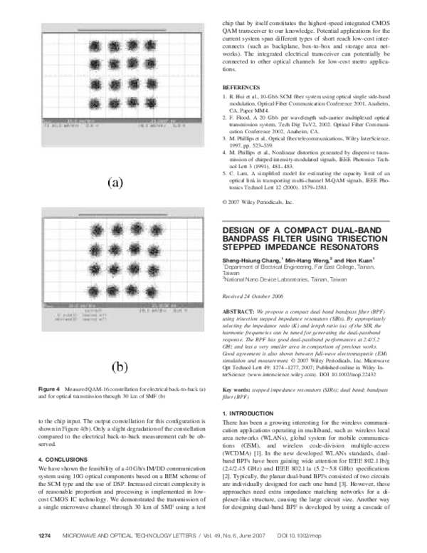 (PDF) Design of compact dual-band bandpass filter using frequency ...