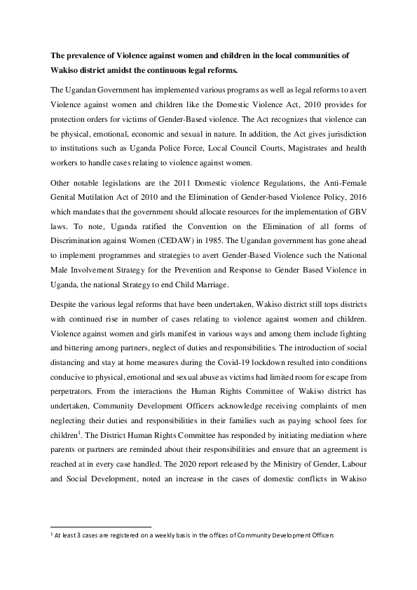 (PDF) Violence against women and children
