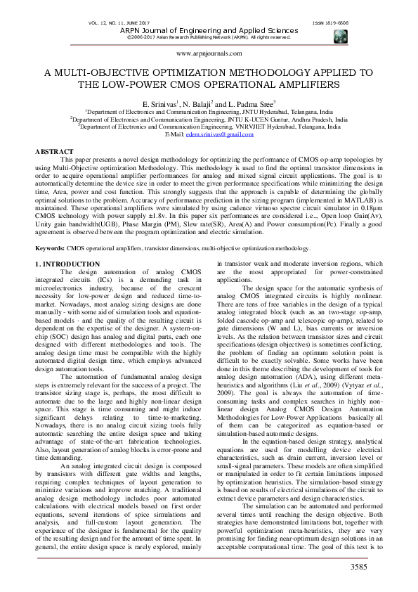 (PDF) A Multi-Objective Optimization Methodology Applied to the Low ...