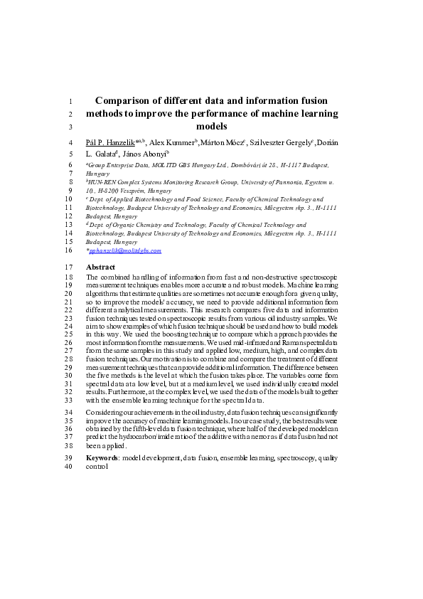 (PDF) Comparison of different data and information fusion methods to ...