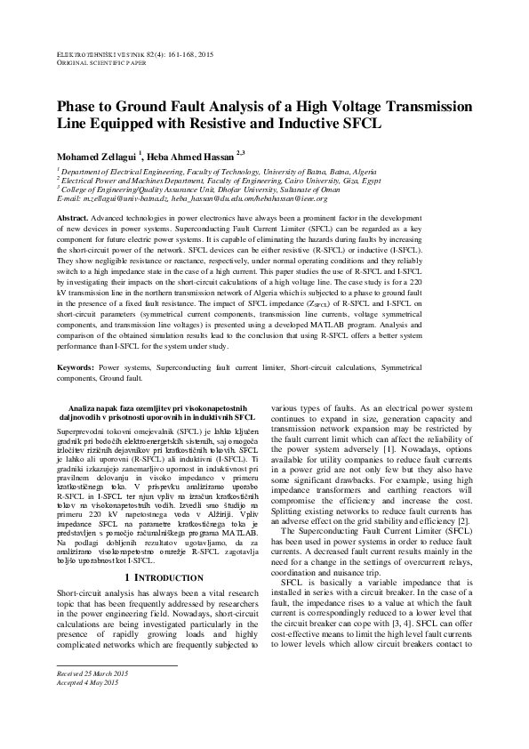 (PDF) Phase to Ground Fault Analysis of a High Voltage Transmission ...