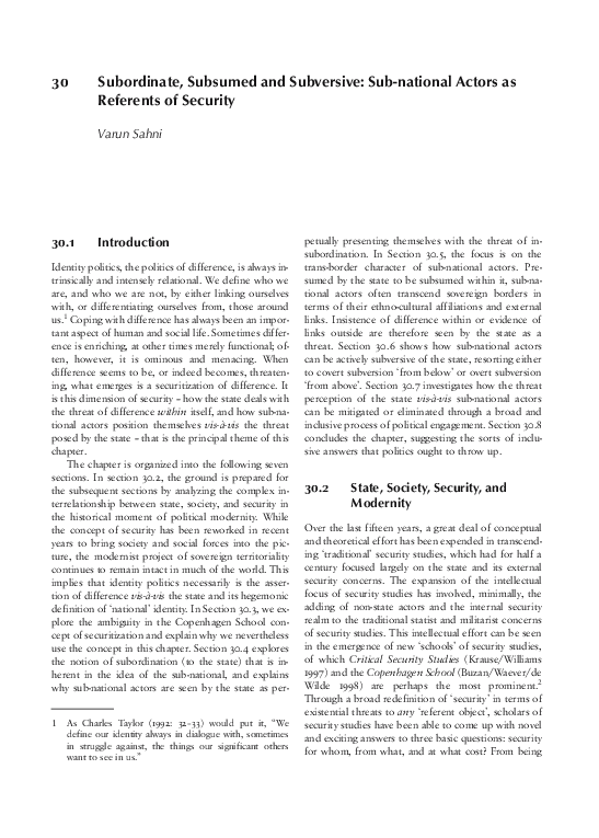 (PDF) Subordinate, Subsumed and Subversive: Sub-national Actors as ...