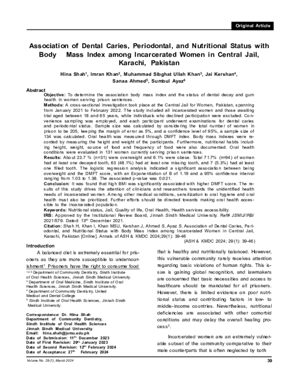 (PDF) Association of Dental Caries, Periodontal, and Nutritional Status ...
