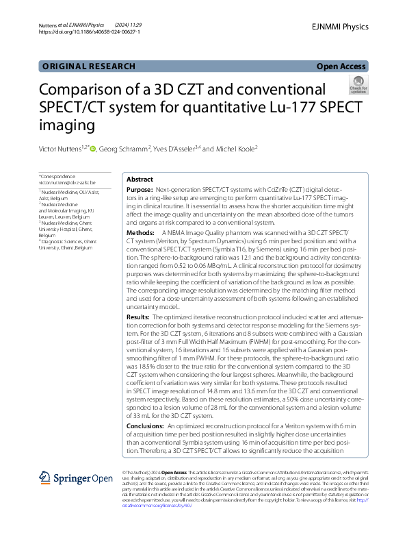 (PDF) Comparison of a 3D CZT and conventional SPECT/CT system for ...