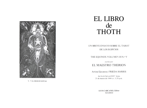 El Libro De Thoth Crowley Pdf