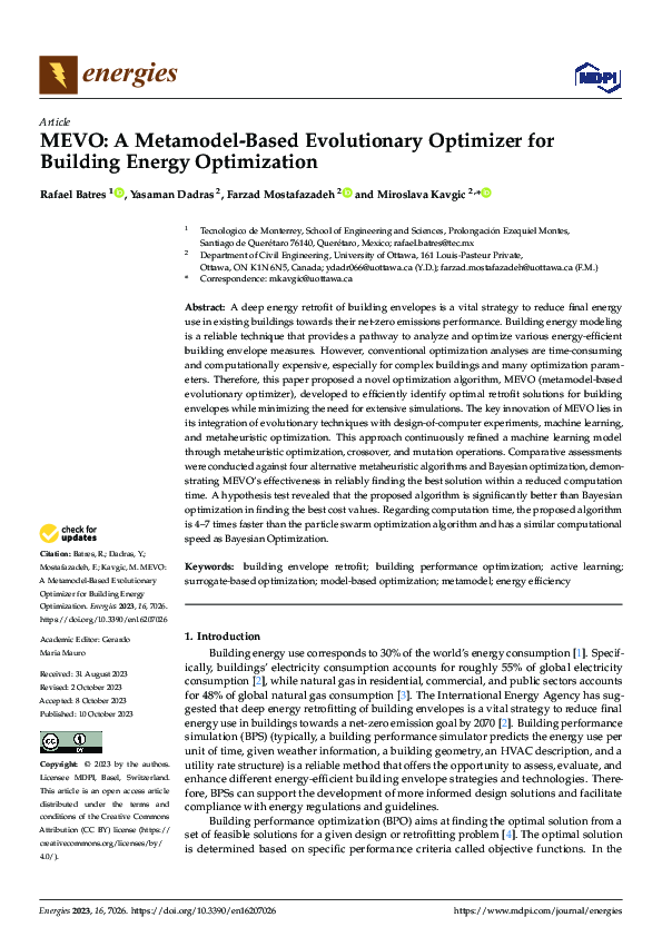 (PDF) MEVO: A Metamodel-Based Evolutionary Optimizer for Building ...