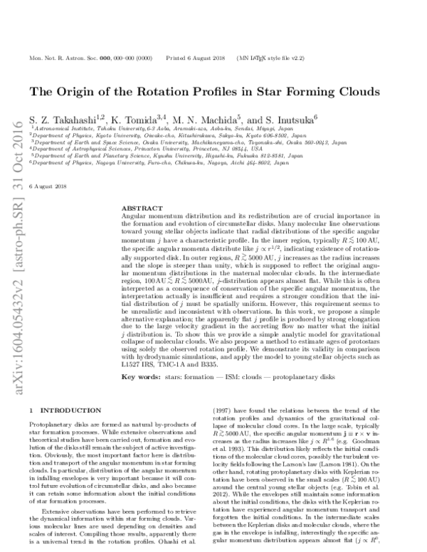 (PDF) The origin of rotation profiles in star-forming clouds