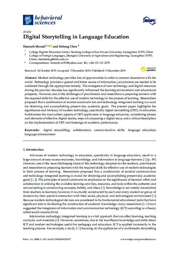 (PDF) Digital Storytelling in Language Education