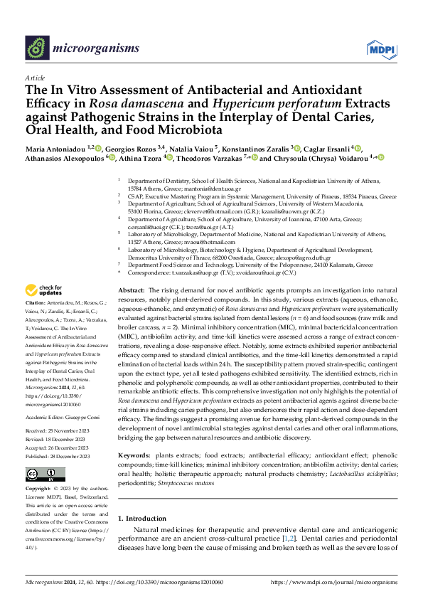 (PDF) The In Vitro Assessment of Antibacterial and Antioxidant Efficacy ...