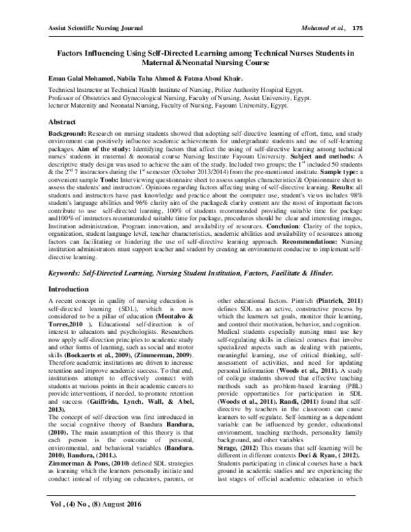 (PDF) Factors Influencing Using Self-Directed Learning among Technical ...