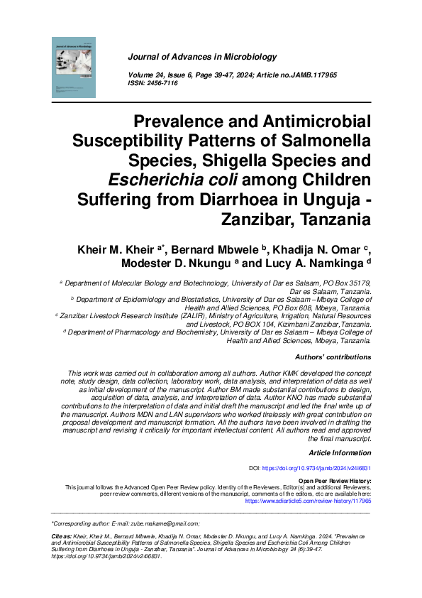 (PDF) Prevalence and Antimicrobial Susceptibility Patterns of ...