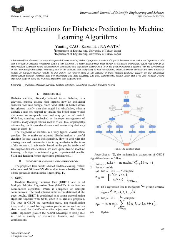 (PDF) The Applications for Diabetes Prediction by Machine Learning ...