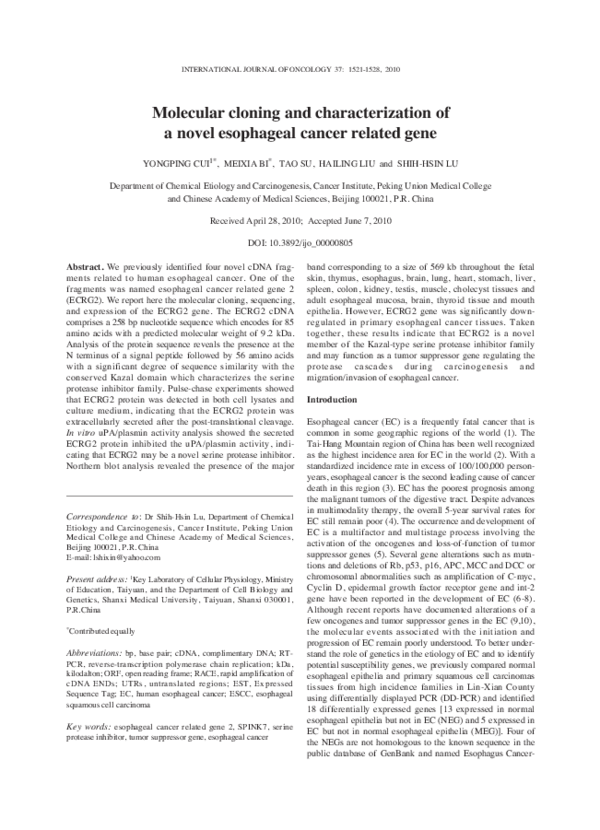 (PDF) Molecular cloning and characterization of a novel Gq-coupled ...