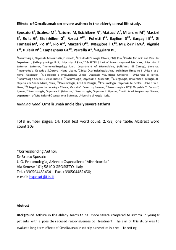 (PDF) Effects of omalizumab in severe asthmatics across ages: A real ...