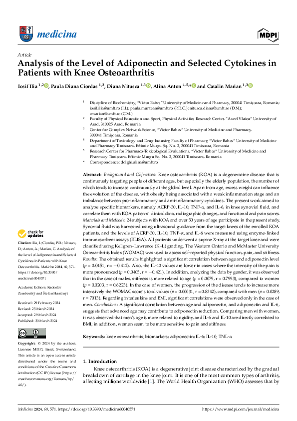 (PDF) Analysis of the Level of Adiponectin and Selected Cytokines in ...