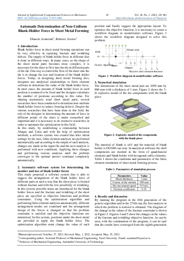 (PDF) Automatic determination of non-uniform blank-holder force in ...