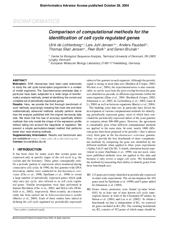 (PDF) Comparison of computational methods for the identification of ...