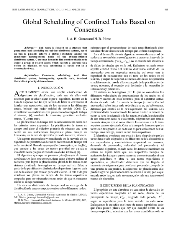 (PDF) Global Scheduling of Confined Tasks Based on Consensus