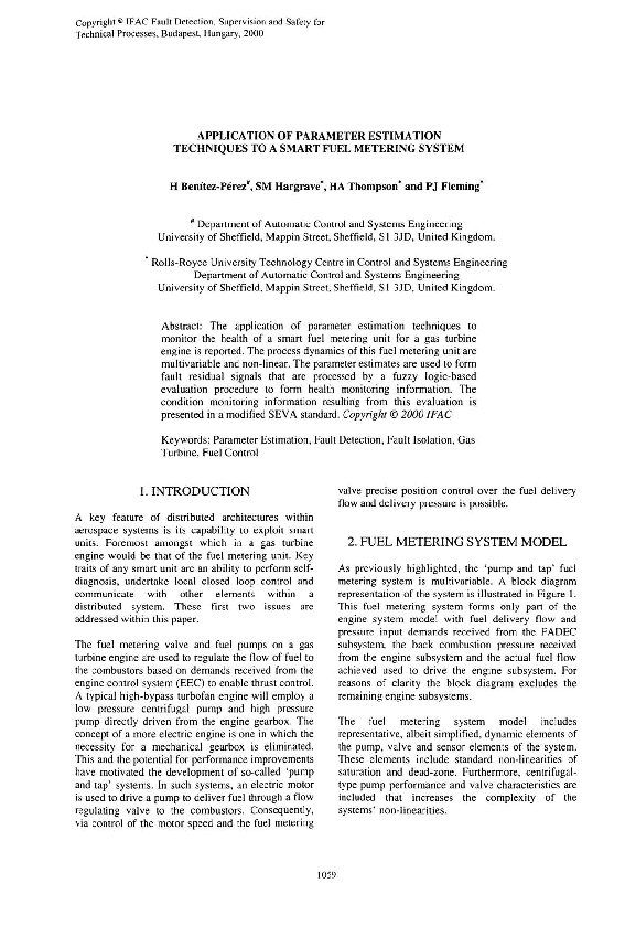 (PDF) Application of Parameter Estimation Techniques to a Smart Fuel ...