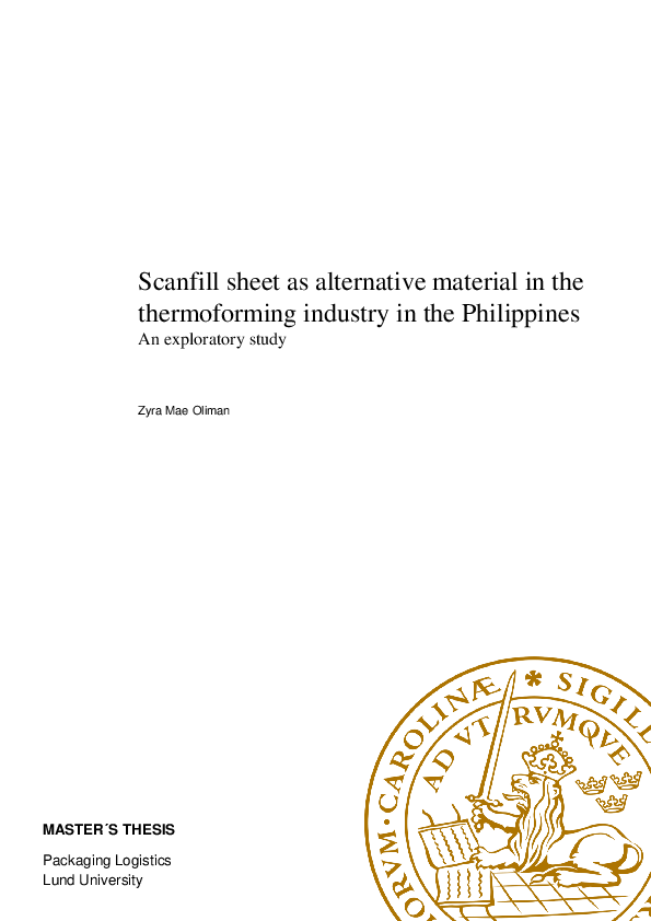 (PDF) Scanfill sheet as alternative material in the thermoforming ...
