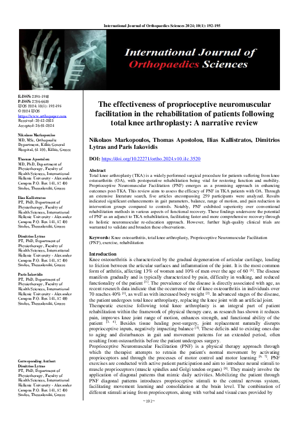 (PDF) The effectiveness of proprioceptive neuromuscular facilitation in ...