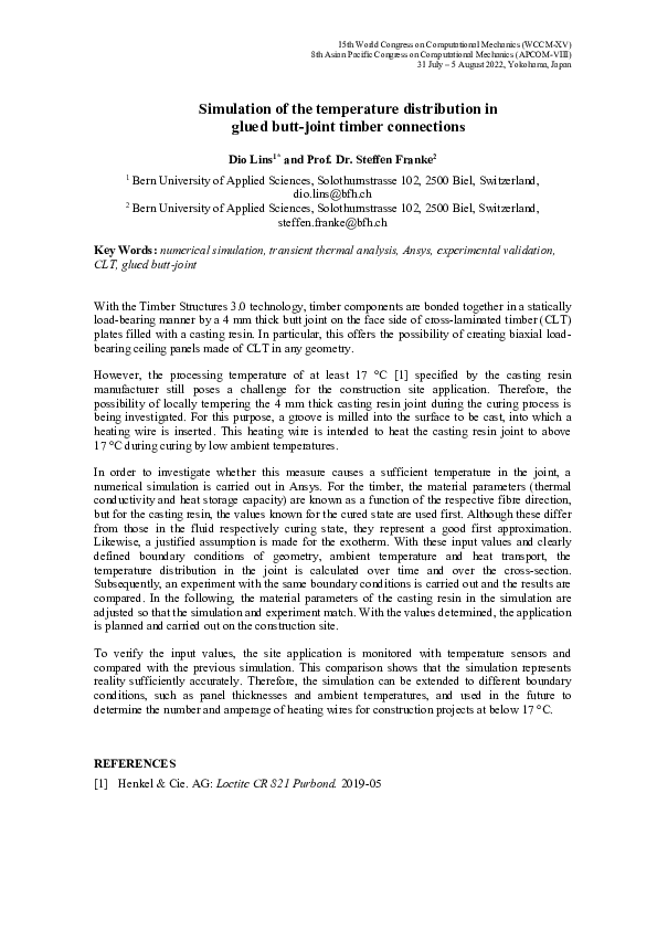 (PDF) Simulation of the temperature distribution in glued butt-joint ...