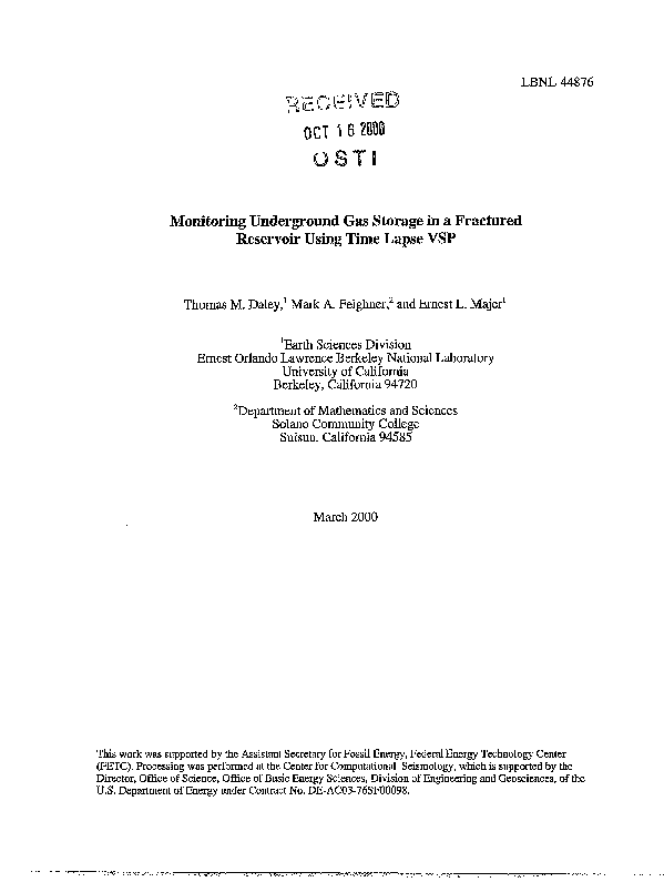 (PDF) Monitoring underground gas storage in a fractured reservoir using ...