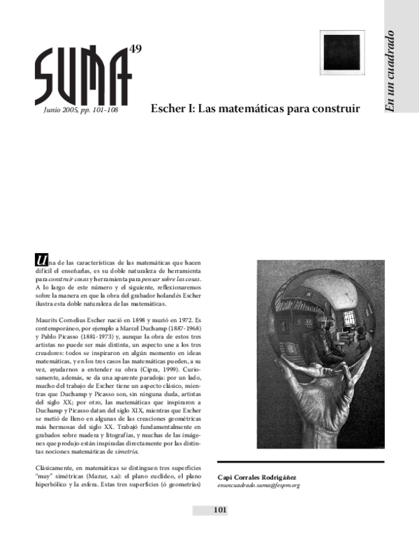 (PDF) Escher I: Las matemáticas para construir