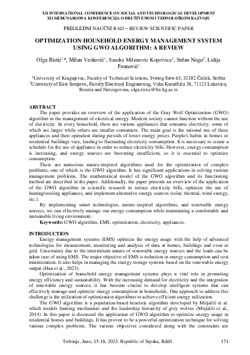 (PDF) Optimization Household Energy Management System Using GWO ...
