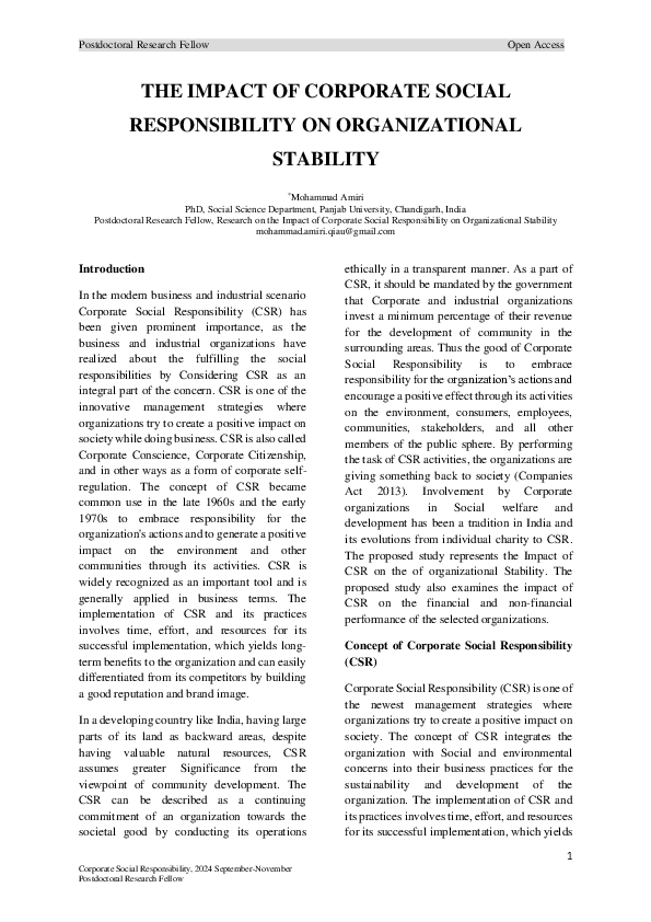 (PDF) The Impact of Corporate Social Responsibility on Organizational ...