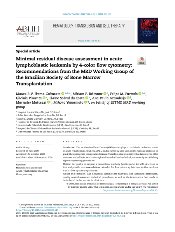 (PDF) Minimal residual disease assessment in acute lymphoblastic ...