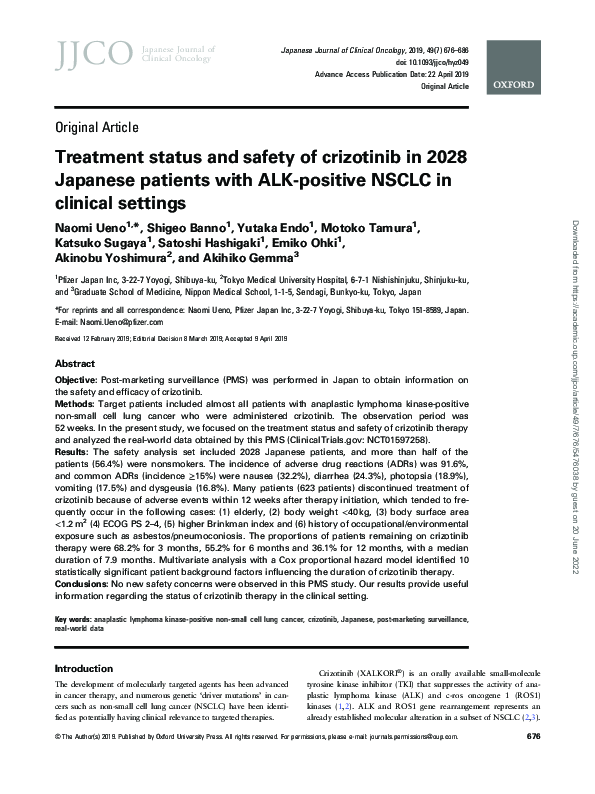 (PDF) Treatment status and safety of crizotinib in 2028 Japanese ...