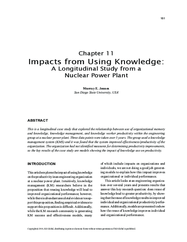 (PDF) Impacts from Using Knowledge