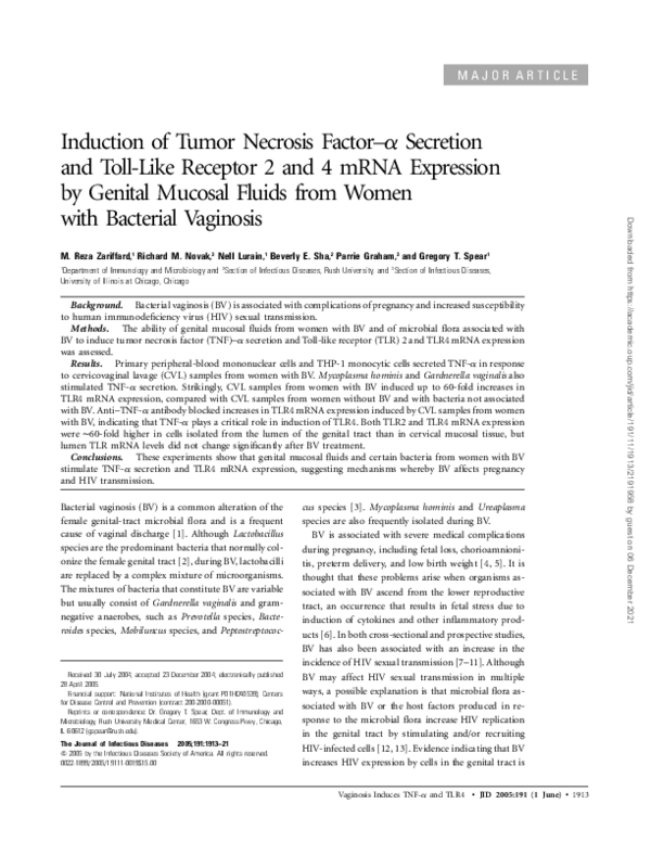 (PDF) Induction of Tumor Necrosis Factor–α Secretion and Toll‐Like ...