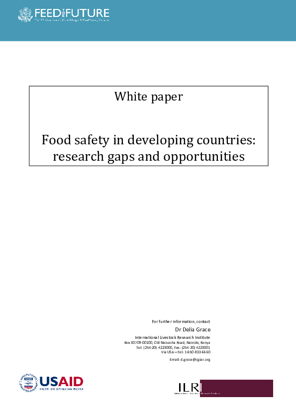 (PDF) Food safety in developing countries : research gaps and ...