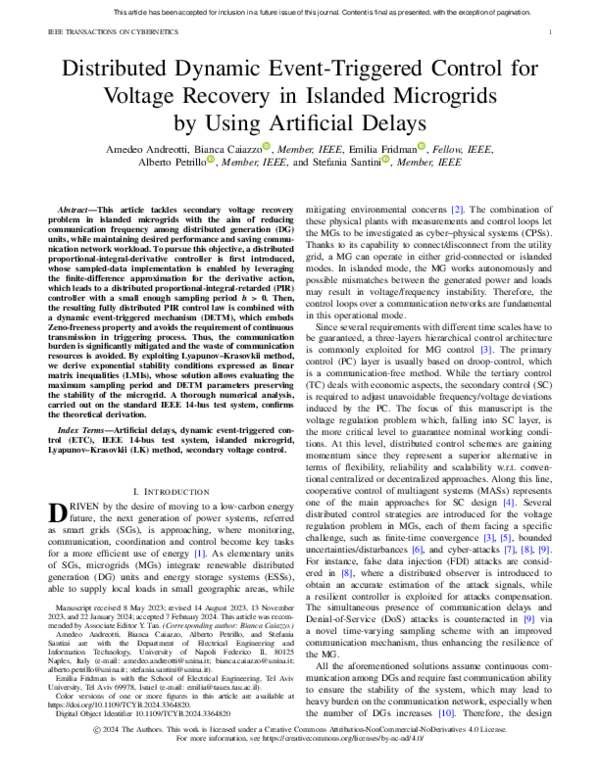 (PDF) Distributed Dynamic Event-Triggered Control for Voltage Recovery ...