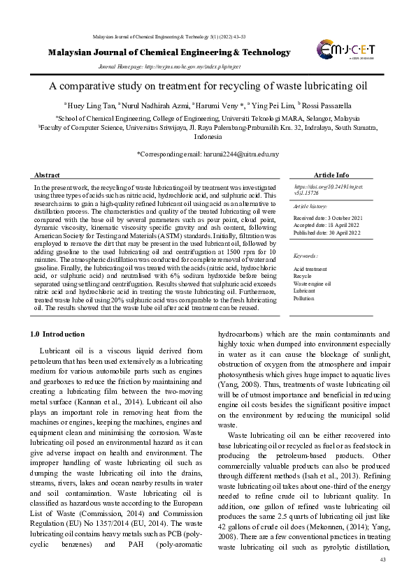 (PDF) A comparative study on treatment for recycling of waste ...