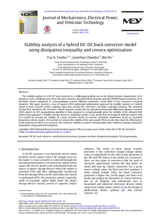 (PDF) Stability analysis of a hybrid DC-DC buck converter model using ...
