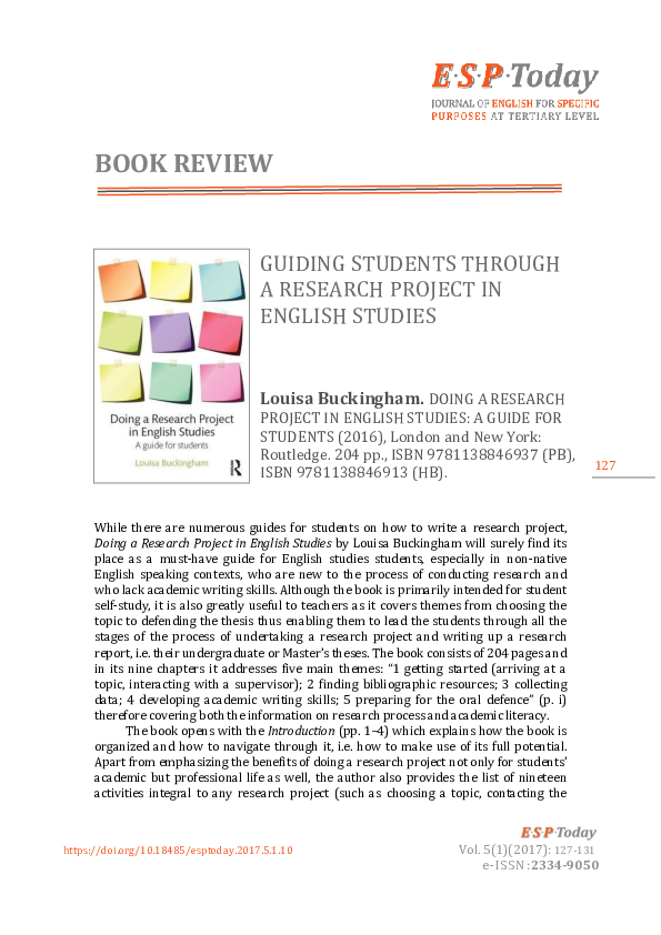(PDF) Guiding Students Through a Research Project in English Studies
