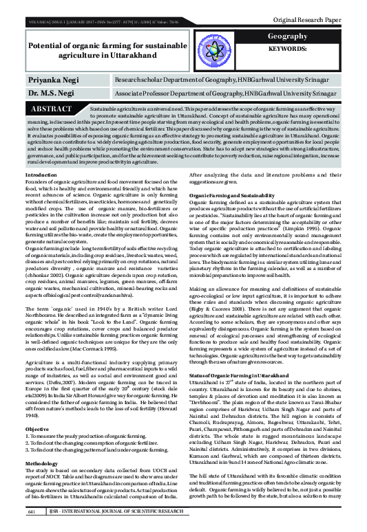 (PDF) Potential of organic farming for sustainable agriculture in ...