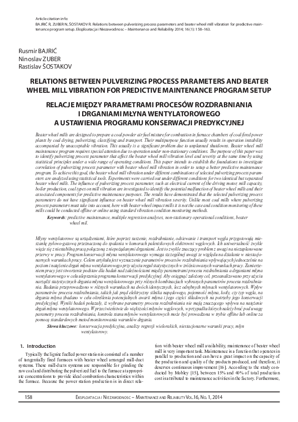 (PDF) Relations between pulverizing process parameters and beater wheel ...