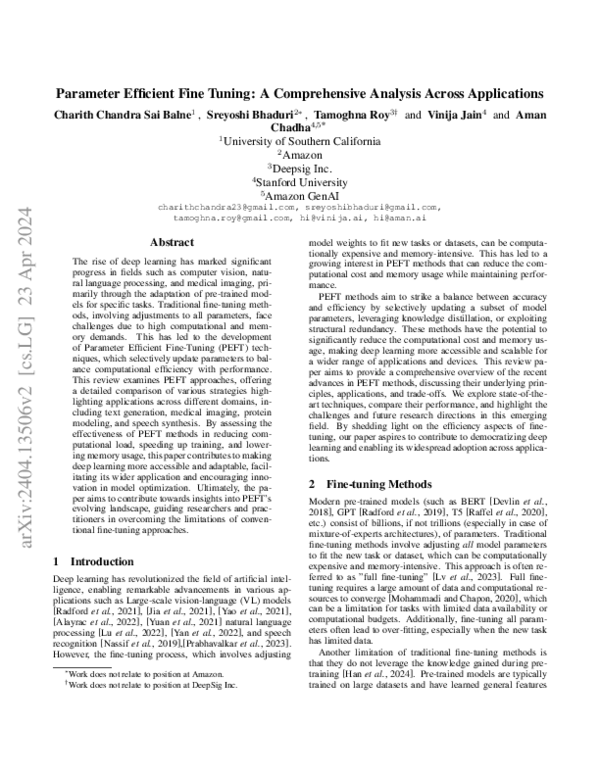 (PDF) Parameter Efficient Fine Tuning: A Comprehensive Analysis Across ...