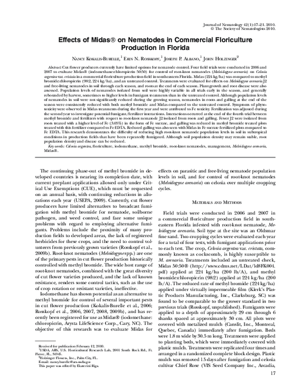 (PDF) Effects of midas® on nematodes in commercial floriculture ...