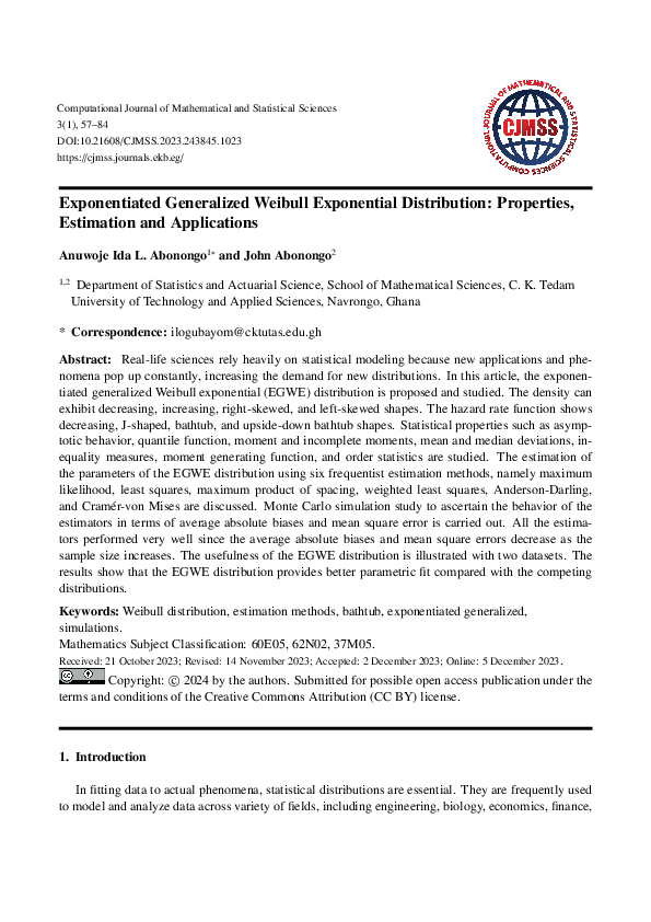 (PDF) Exponentiated Generalized Weibull Exponential Distribution ...