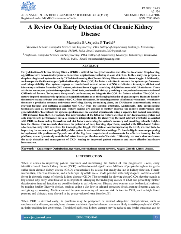 (PDF) A Review On Early Detection Of Chronic Kidney Disease