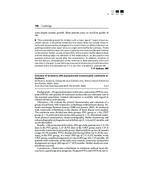 (PDF) Outcome of newborns with asymptomatic monomorphic ventricular ...