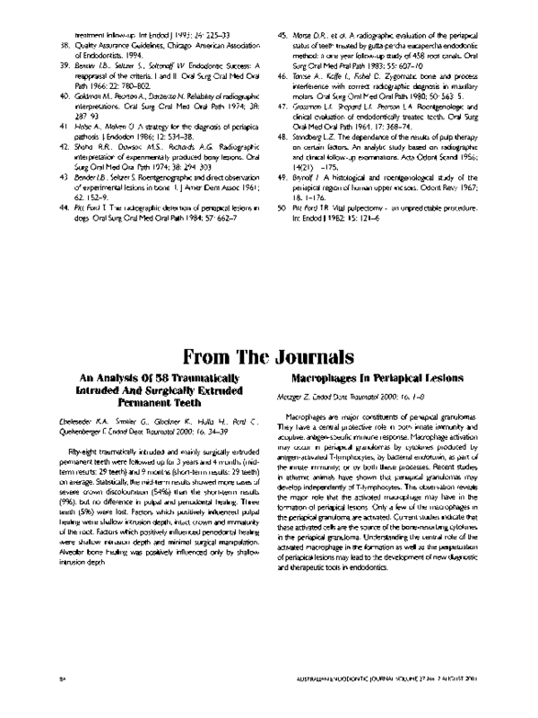 (PDF) An analysis of 58 traumatically intruded and surgically extruded ...