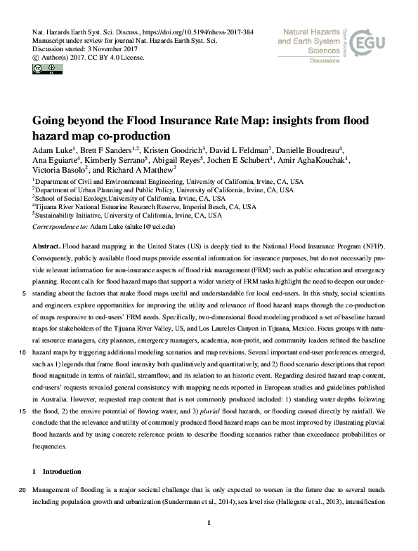 (PDF) Going beyond the Flood Insurance Rate Map: insights from flood ...