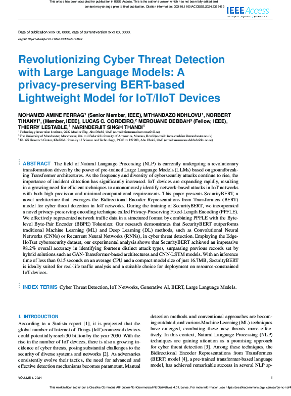 (PDF) Revolutionizing Cyber Threat Detection with Large Language Models ...