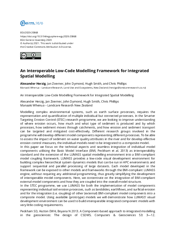 An Interoperable Low-Code Modelling Framework for Integrated Spatial Modelling